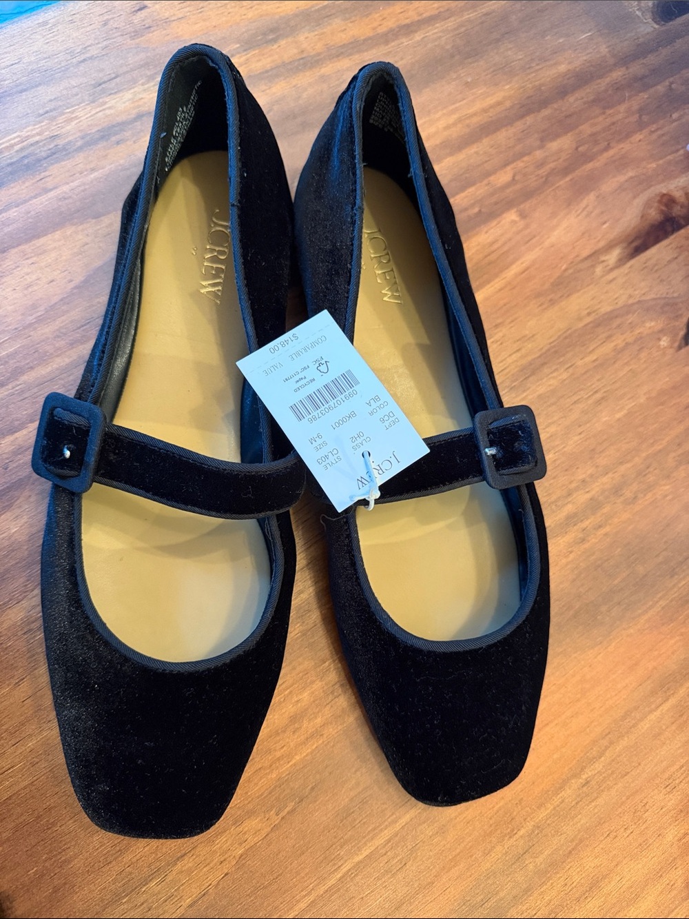 J. Crew Black Velvet Mary Jane Flats with Buckle 9